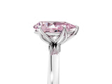 White gold Fancy Pink Pear  Solitaire Diamond Ring with Thin Band and Four-Prong Setting_77