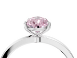 White gold Fancy Pink Pear  Solitaire Diamond Ring with Thin Band and Four-Prong Setting_7