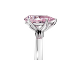 White gold Fancy Pink Pear  Solitaire Diamond Ring with Thin Band and Four-Prong Setting_8