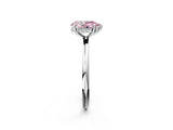 White gold Fancy Pink Pear  Solitaire Diamond Ring with a Classic Band and Four-Prong Setting 2