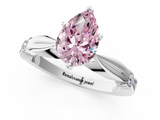 White gold Fancy Pink Pear  Solitaire Diamond Twisted Band with Four-Prong Setting_59