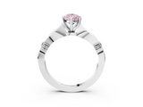 White gold Fancy Pink Pear  Solitaire Diamond Twisted Band with Four-Prong Setting_61