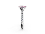 White gold Fancy Pink Pear  Solitaire Diamond with Pavé Band and Four-Prong Setting_82