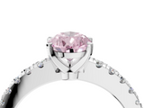 White gold Fancy Pink Pear  Solitaire Diamond with Pavé Band and Four-Prong Setting_84