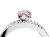 White gold Fancy Pink Pear  Solitaire Diamond with Pave and Channel Set Band_97