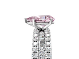 White gold Fancy Pink Pear  Solitaire Diamond with Pave and Channel Set Band_98