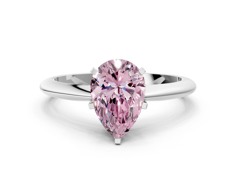 White gold Fancy Pink Pear  Solitaire Engagement Ring with Classic Band and Four-Prong Setting_70