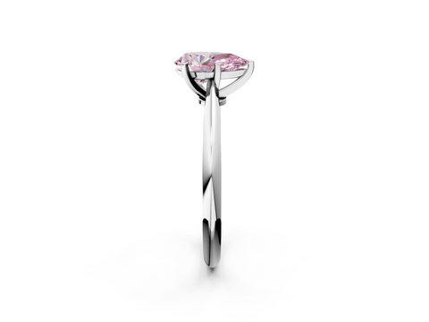 White gold Fancy Pink Pear  Solitaire Engagement Ring with Classic Band and Four-Prong Setting_72