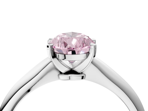 White gold Fancy Pink Pear  Solitaire Engagement Ring with Classic Band and Four-Prong Setting_74