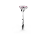 White gold Fancy Pink Pear  Solitaire Engagement Ring with Four-Prong Setting and Classic Band 4