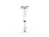 White gold Fancy Pink Pear  Solitaire Engagement Ring with Four-Prong Setting and Tapered Band_5
