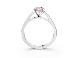 White gold Fancy Pink Pear  Solitaire Engagement Ring with Four-Prong Setting and Tapered Band_6