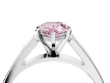 White gold Fancy Pink Pear  Solitaire Engagement Ring with Four-Prong Setting and Tapered Band_7