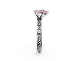 White gold Fancy Pink Pear  Solitaire Engagement Ring with Scrollwork Band and Four-Prong Setting_114