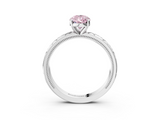 White gold Fancy Pink Pear  Solitaire Engagement Ring with Scrollwork Band and Four-Prong Setting_116