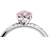 White gold Fancy Pink Pear  Solitaire Engagement Ring with Scrollwork Band and Four-Prong Setting_117