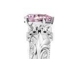 White gold Fancy Pink Pear  Solitaire Filigree Engagement Ring with Halo and Prong Setting_73