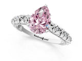 White gold Fancy Pink Pear  Solitaire Floral Milgrain Engagement Ring_50