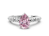 White gold Fancy Pink Pear  Solitaire Floral Milgrain Engagement Ring_53