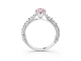 White gold Fancy Pink Pear  Solitaire Floral Milgrain Engagement Ring_56