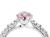 White gold Fancy Pink Pear  Solitaire Floral Milgrain Engagement Ring_57