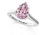 White gold Fancy Pink Pear  Solitaire Heart Prong Engagement Ring with Tapered Band_56