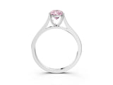 White gold Fancy Pink Pear  Solitaire Heart Prong Engagement Ring with Tapered Band_59