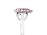 White gold Fancy Pink Pear  Solitaire Heart Prong Engagement Ring with Tapered Band_61