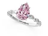 White gold Fancy Pink Pear  Solitaire Marquise Side Stone Prong Setting Ring_43
