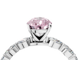 White gold Fancy Pink Pear  Solitaire Marquise Side Stone Prong Setting Ring_46
