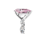 White gold Fancy Pink Pear  Solitaire Marquise Side Stone Prong Setting Ring_49