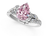 White gold Fancy Pink Pear  Solitaire Marquise Twist Band with Six-Prong Setting_75