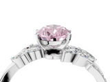 White gold Fancy Pink Pear  Solitaire Marquise Twist Band with Six-Prong Setting_85
