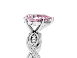 White gold Fancy Pink Pear  Solitaire Milgrain Diamond Engagement Ring with Bezel and Marquise Band_144