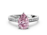 White gold Fancy Pink Pear  Solitaire Pavé Band Prong Setting Ring_20