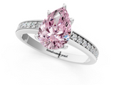 White gold Fancy Pink Pear  Solitaire Pavé Band Prong Setting Ring_21