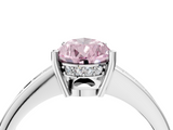 White gold Fancy Pink Pear  Solitaire Pavé Band Prong Setting Ring_24