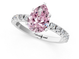 White gold Fancy Pink Pear  Solitaire Pavé Band with Four-Prong Setting_134