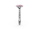 White gold Fancy Pink Pear  Solitaire Pavé Band with Four-Prong Setting_135