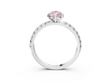 White gold Fancy Pink Pear  Solitaire Pavé Band with Four-Prong Setting_136