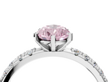 White gold Fancy Pink Pear  Solitaire Pavé Band with Four-Prong Setting_137
