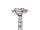 White gold Fancy Pink Pear  Solitaire Pavé Band with Four-Prong Setting_138