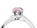 White gold Fancy Pink Pear  Solitaire Pavé Band with Four-Prong Setting_63