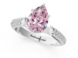White gold Fancy Pink Pear  Solitaire Pavé Diamond Engagement Ring with Four-Prong Setting_140