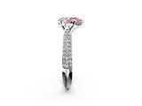 White gold Fancy Pink Pear  Solitaire Pavé Diamond Engagement Ring with Four-Prong Setting_141