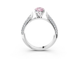 White gold Fancy Pink Pear  Solitaire Pavé Diamond Engagement Ring with Four-Prong Setting_142
