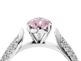 White gold Fancy Pink Pear  Solitaire Pavé Diamond Engagement Ring with Four-Prong Setting_143