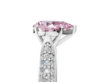 White gold Fancy Pink Pear  Solitaire Pavé Diamond Engagement Ring with Four-Prong Setting_144