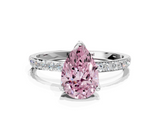 White gold Fancy Pink Pear  Solitaire Pavé Diamond Engagement Ring with Four-Prong Setting_39
