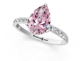 White gold Fancy Pink Pear  Solitaire Pavé Diamond Engagement Ring with Four-Prong Setting_43